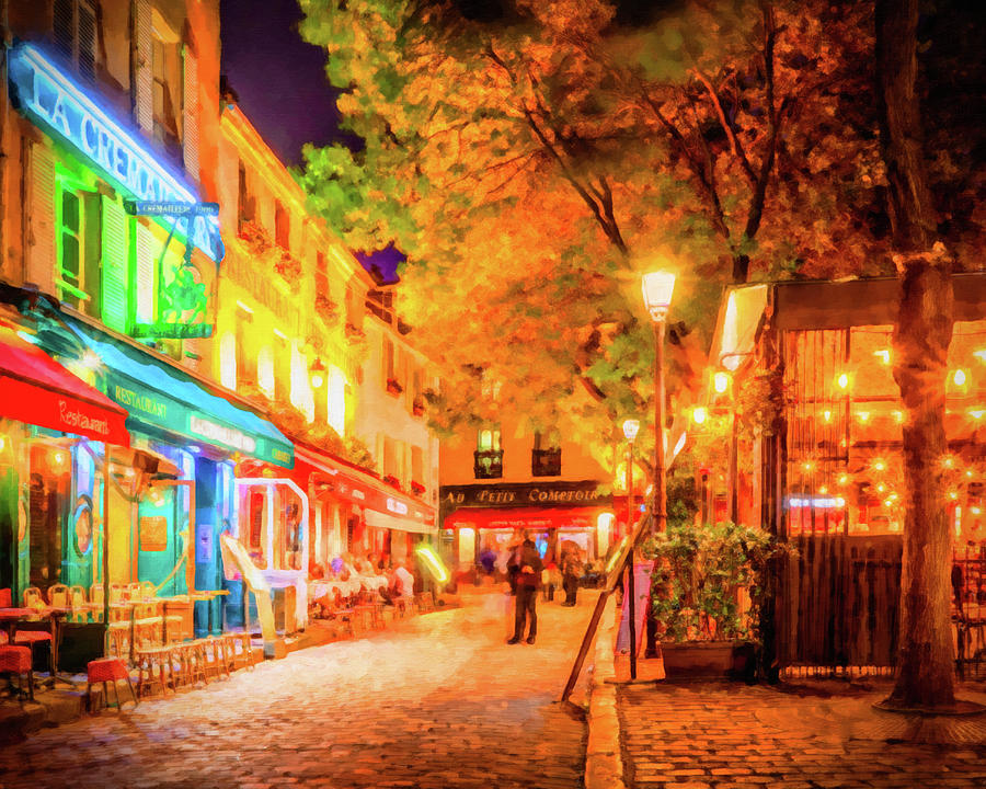 Parisian Cafe Scene Painting