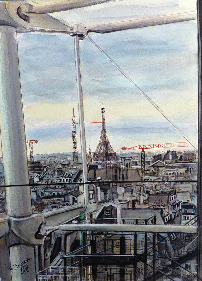 Parisian Rooftops III Painting by Henrieta Maneva