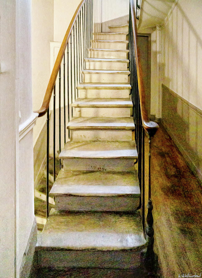 Parisian staircase Digital Art by Weston Westmoreland