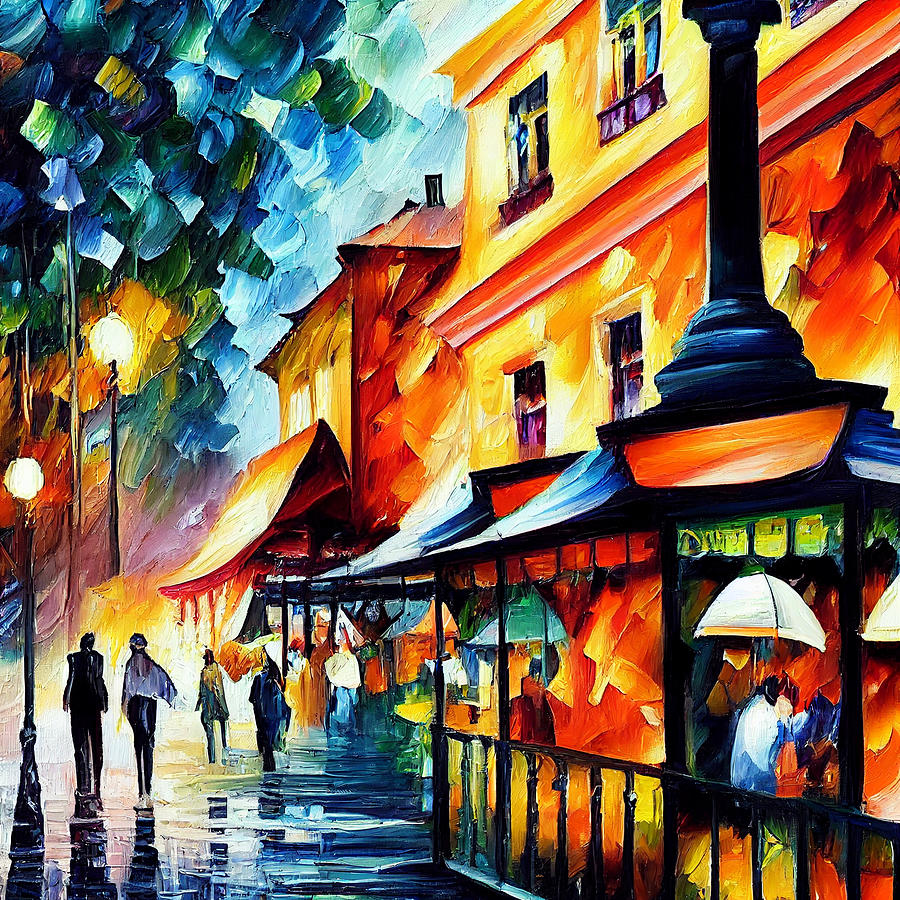 Parisian street, oil painting Painting by Yuri Dikhtyar - Fine Art America