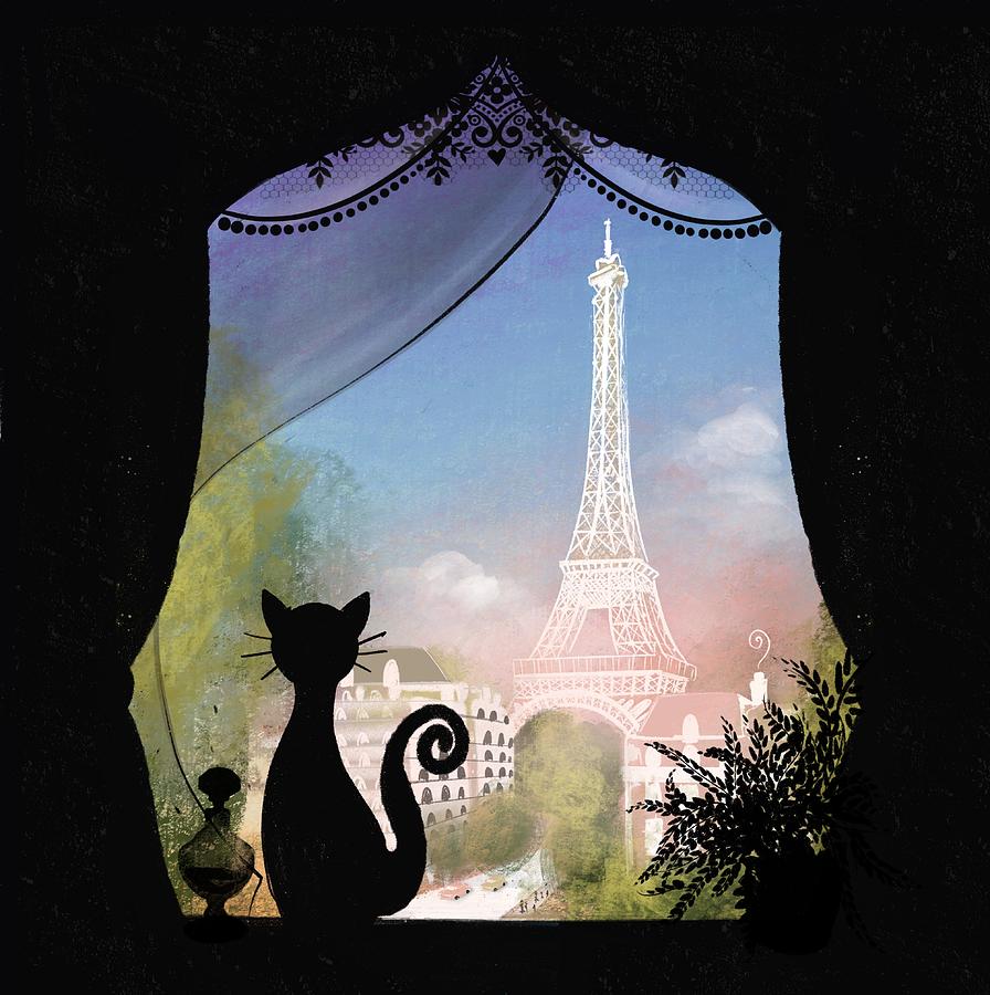 Paris Digital Art - Parisian Window by Jennifer Treece