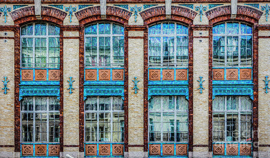 Architecture Digital Art - Parisian Windows by Liz Leyden