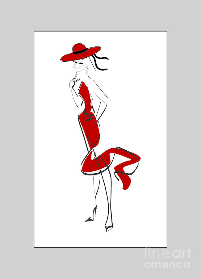 Parisienne Lady in Red Dress Digital Art by Carlos V