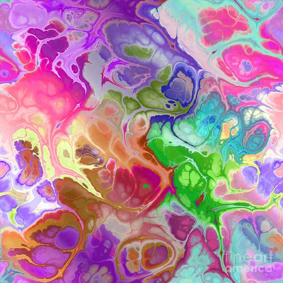 Pariyem - Funky Artistic Colorful Abstract Marble Fluid Digital Art Digital Art by Sambel Pedes