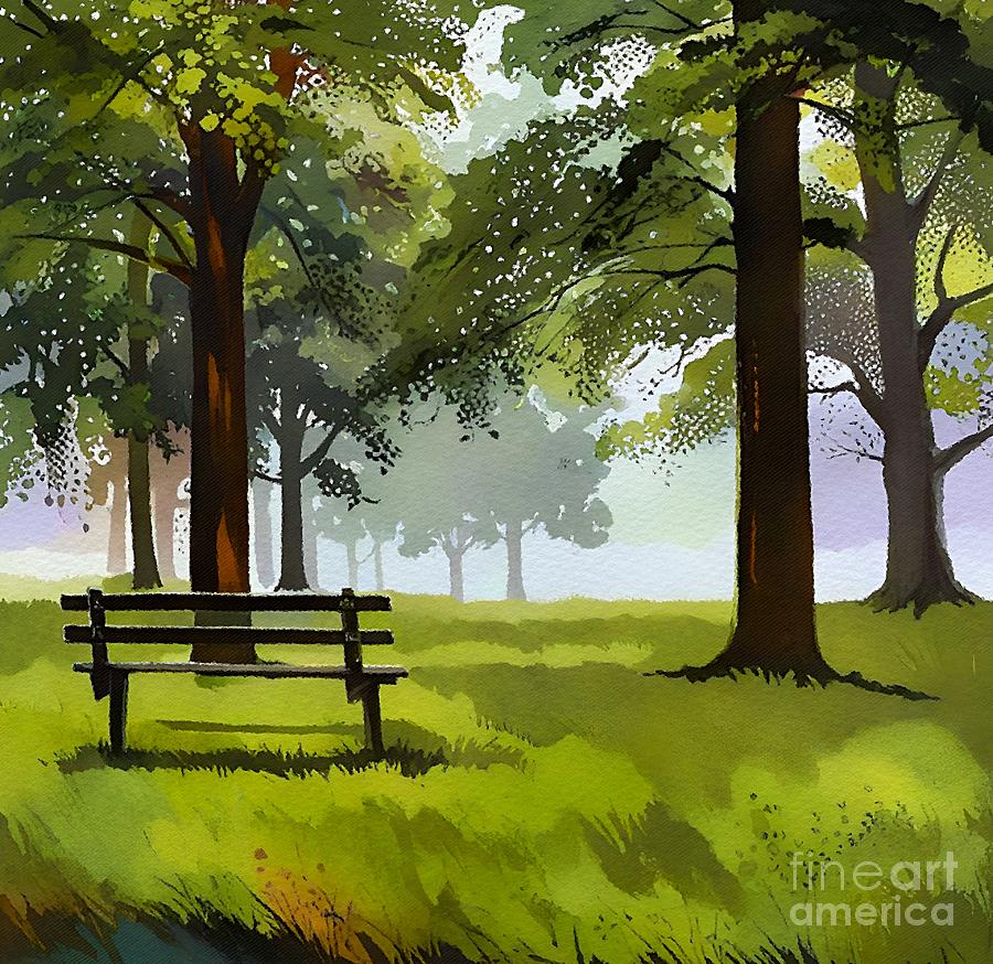 Park Bench and Scenery Photograph by Lauries Intuitive