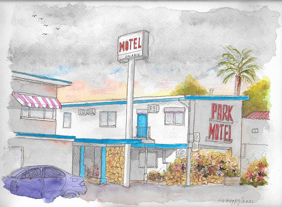 Park Motel in Studio City, California Painting by Carlos G Groppa