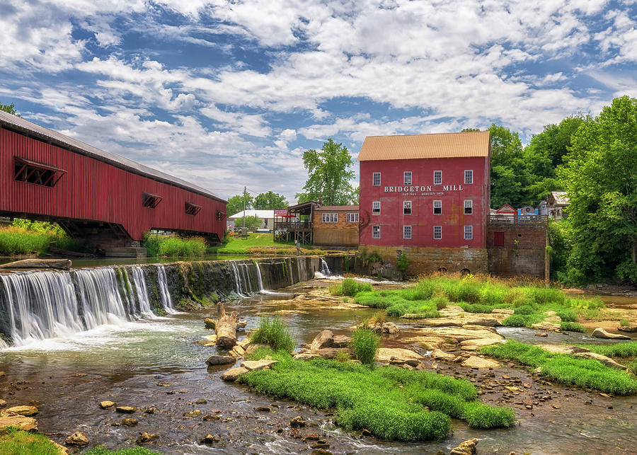 Parke County, Indiana - Bridgeton Mill and Covered Bridge Photograph by Susan Rissi Tregoning