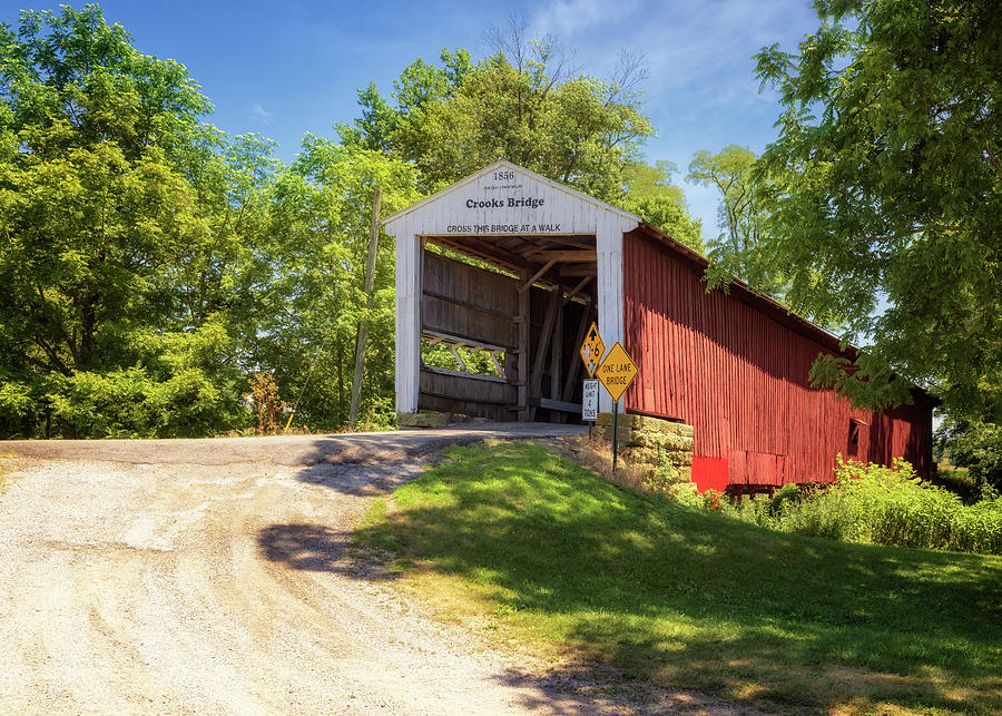 Parke County, Indiana - Crooks Covered Bridge Photograph by Susan Rissi Tregoning