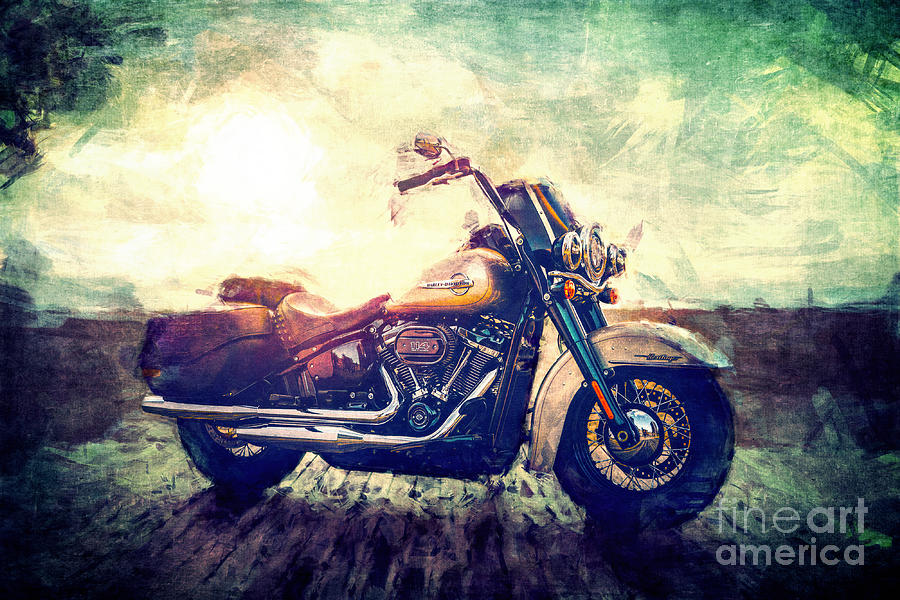 Parked Motorcycle Digital Art by Phil Perkins