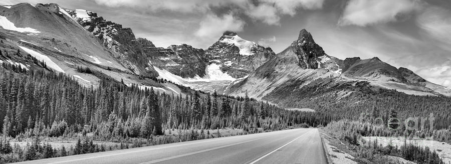Parker Ridge Icefield Parkway Views Black And White Photograph by Adam Jewell