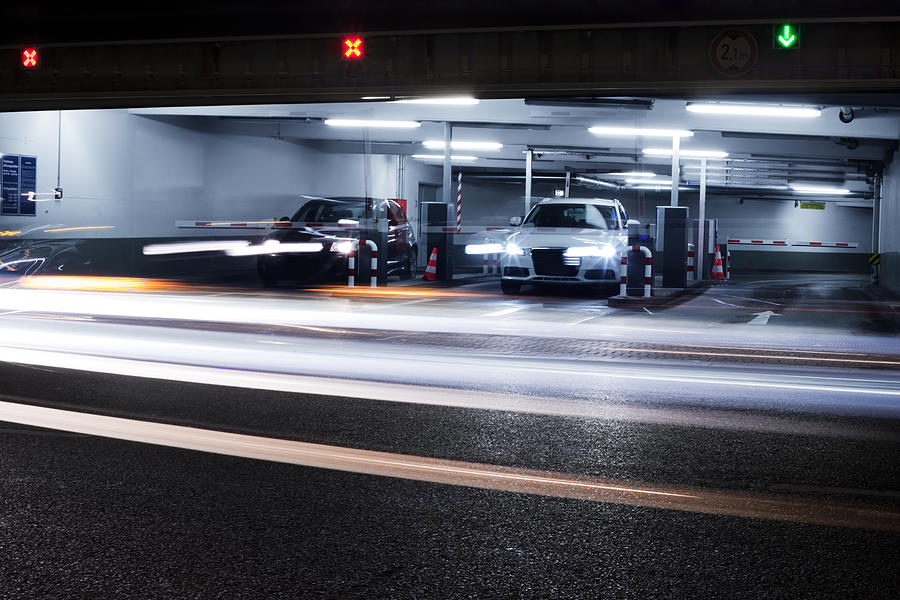 Parking garages exit - blurred motion Photograph by Ollo