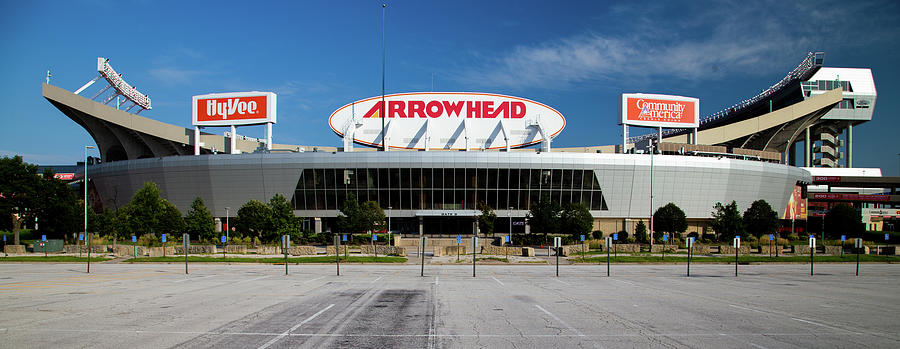 Parking lot view of Arrowhead Stadium in Kansas City Missouri Photograph by Eldon McGraw