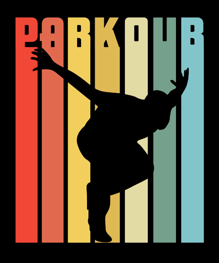 Parkour retro parkour poster painting by hannah sebastian fine art
