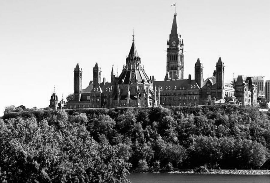 Parliament Hill Ottawa in Canada Black and White KN65 Digital Art by Art Inspirity