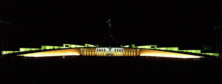 Parliament House, Australia at Night Photograph by Steven Ralser