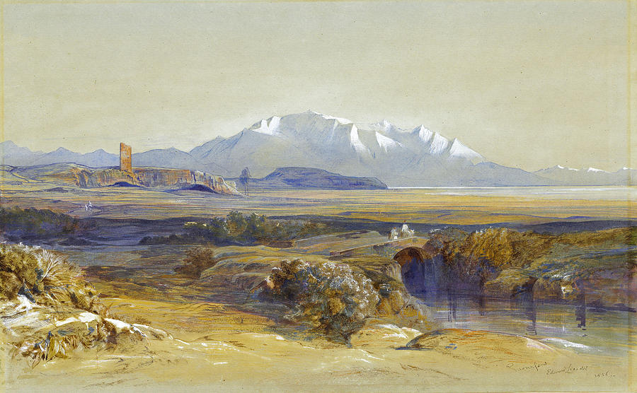 Parnassus, Greece Drawing by Edward Lear