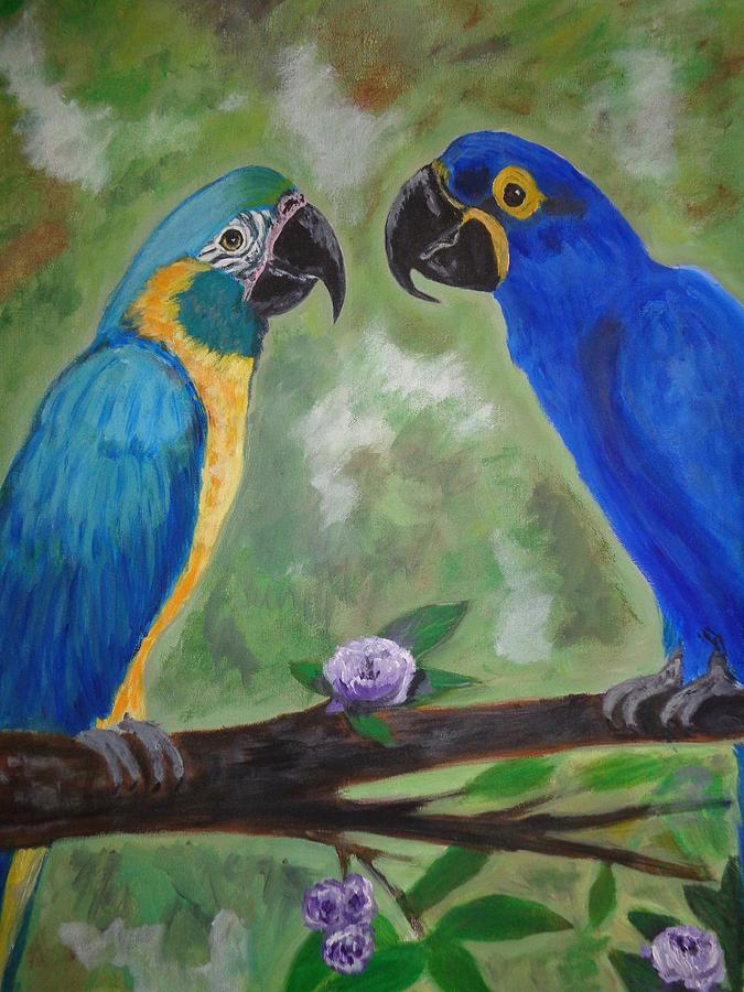 Parrot Friends Painting by Andrea Napolitano | Fine Art America