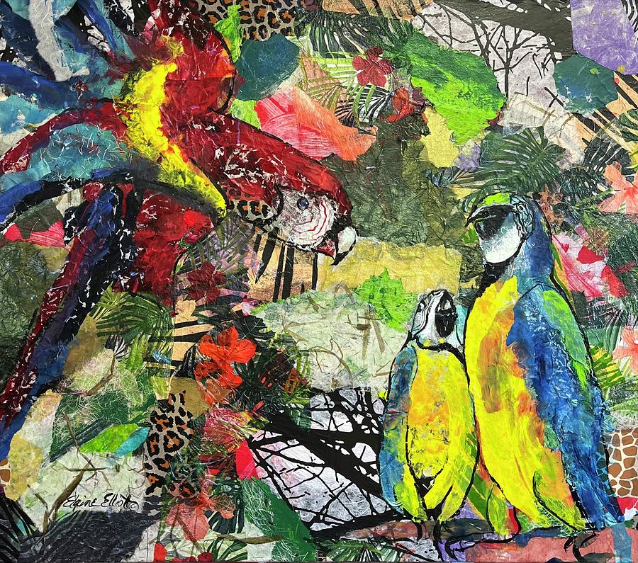 Parrot Talk Painting by Elaine Elliott