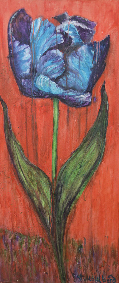 Parrot Painting - Parrot Tulip by Vibeke Moldberg