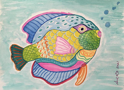 Parrotfish Mixed Media by Sue Bulos - Fine Art America