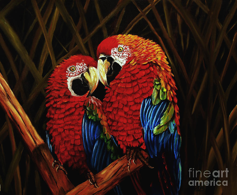 Parrots  Painting by Nancy Bradley
