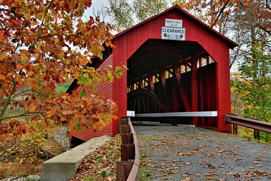 Parrs Mill Covered Bridge Photograph by Ben Prepelka