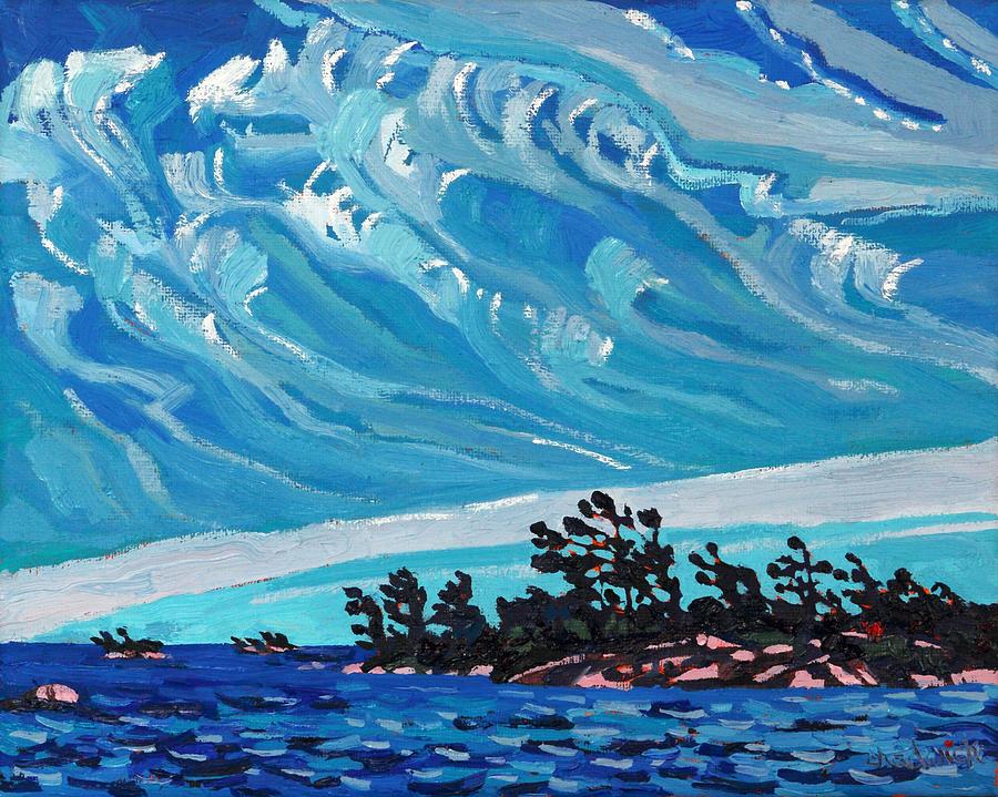 Parry Sound Archipelago Mares Tails Painting by Phil Chadwick