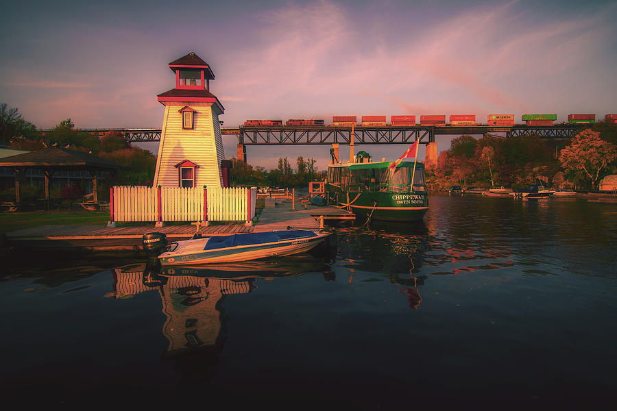 Parry Sound Harbour at sunset Photograph by Jay Smith