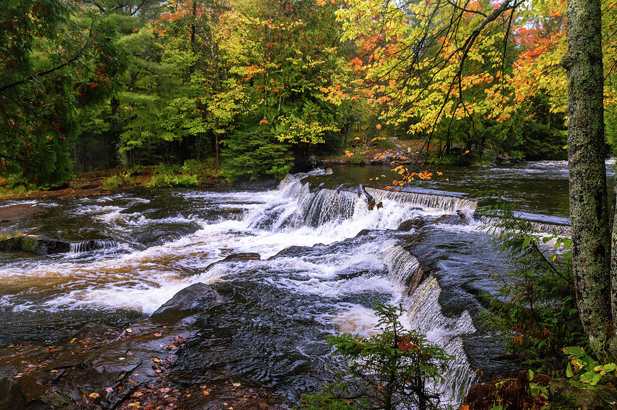 Part of the Bond Falls Falls Photograph by Joe Kopp