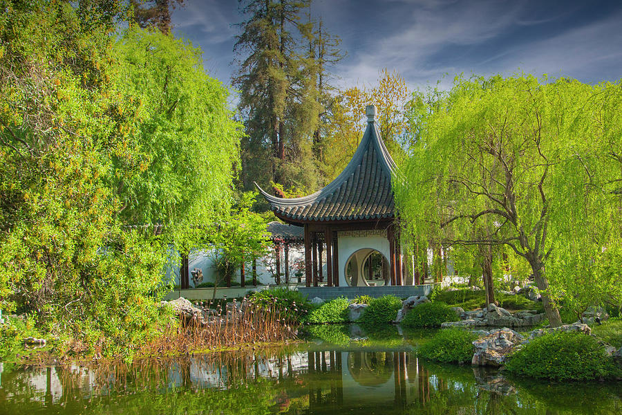 Architecture Photograph - Part of the Huntington Chinese Botanical Garden by Randall Nyhof