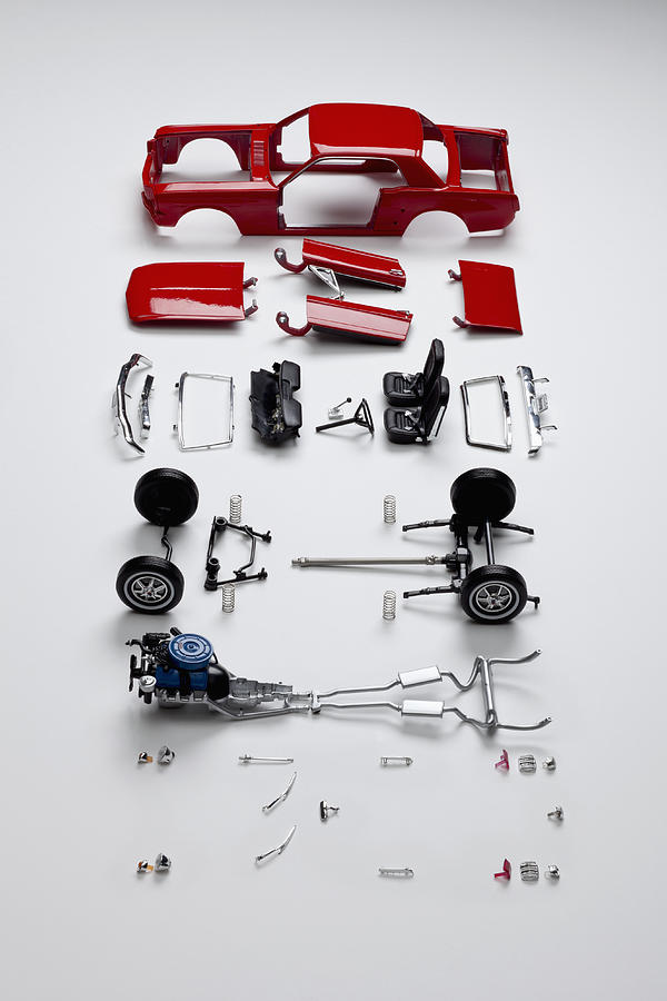Transportation Photograph - Parts of a model car by Larry Washburn