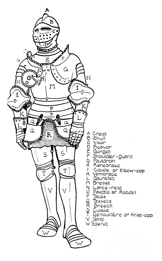 Parts of the armour c4 Drawing by Historic Illustrations - Fine Art America