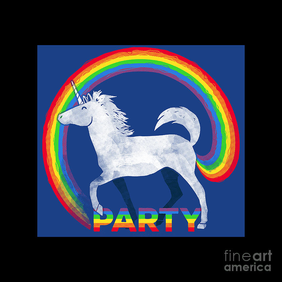 Unicorn Digital Art - Party Back by Howard Campbell
