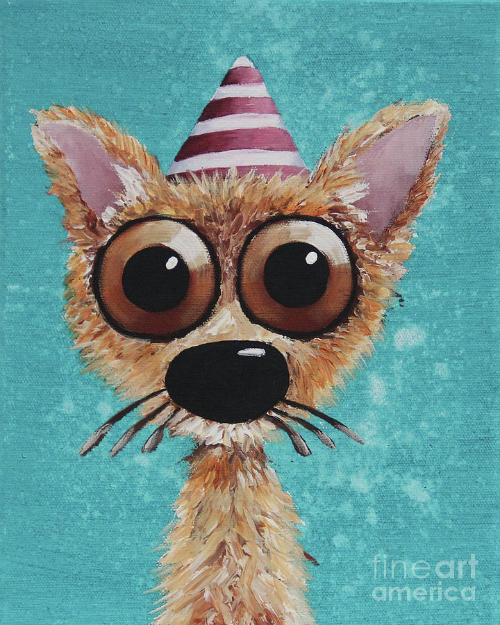 Party Dog Painting by Lucia Stewart