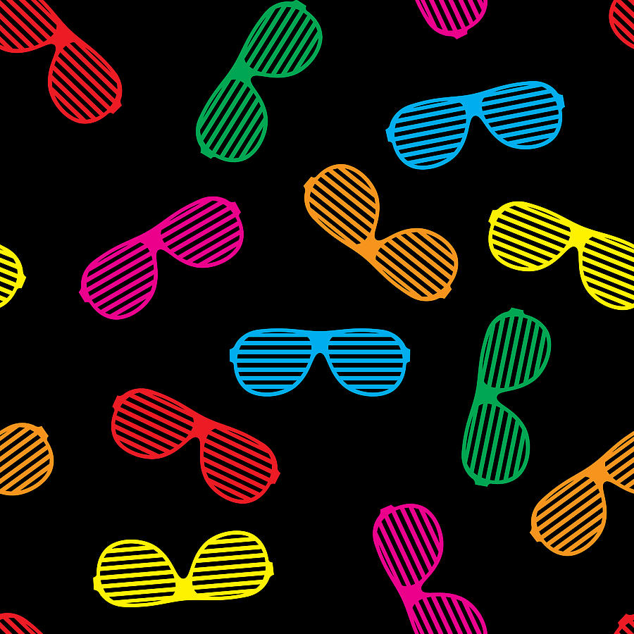 Party Glasses Pattern Colorful Drawing by JakeOlimb