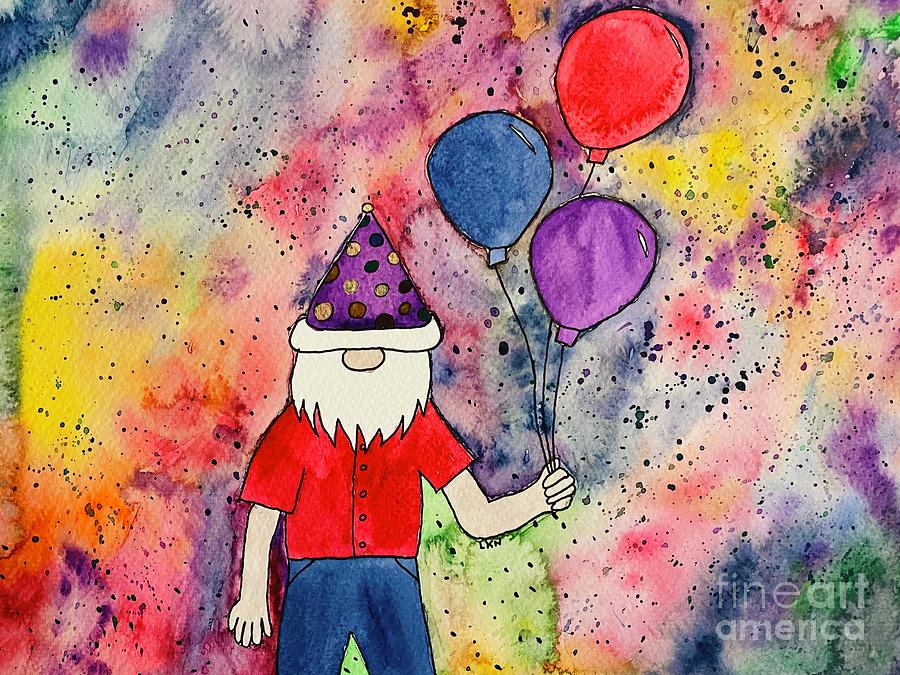 Party Gnome Mixed Media by Lisa Neuman