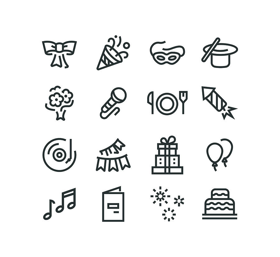 Party Icons Drawing by Enis Aksoy
