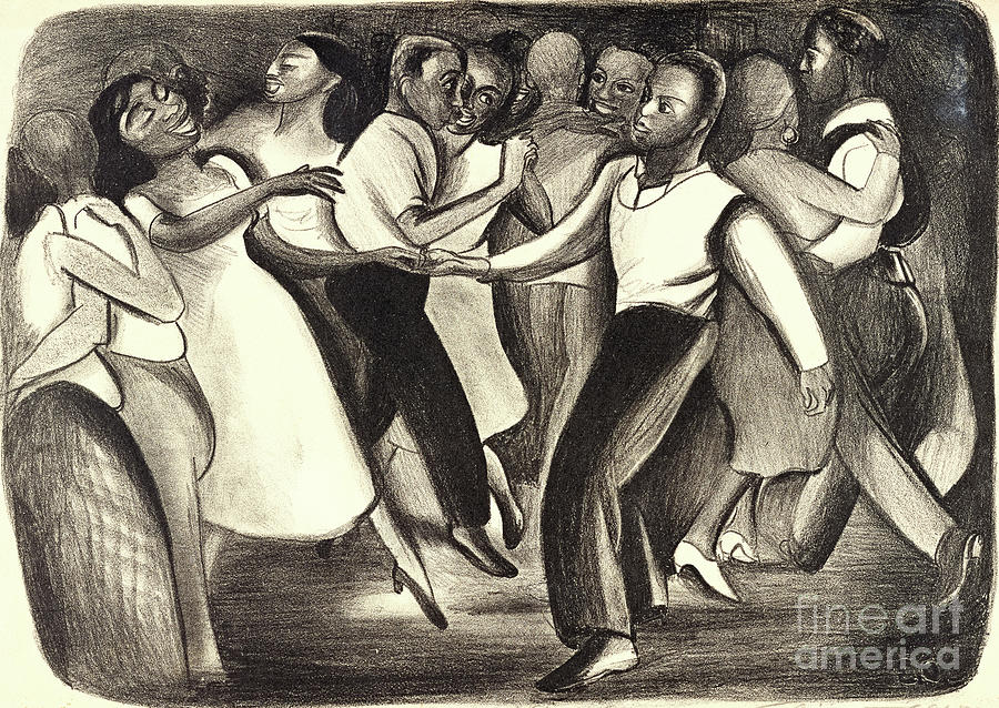 Harlem Mixed Media - Party in Harlem, 1937 by Zalman Latzkovich