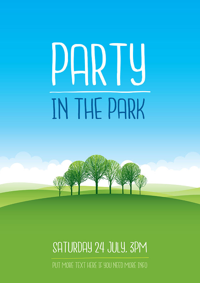 Party in the park poster Drawing by Enjoynz