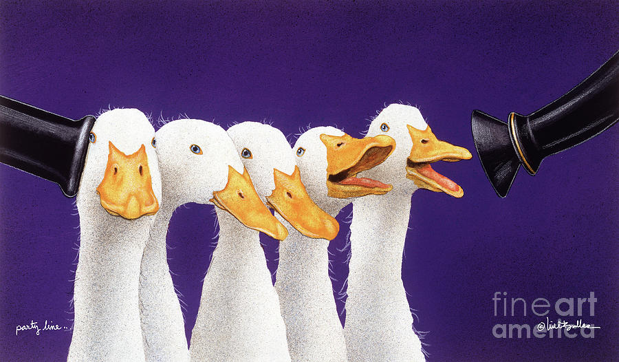 Duck Painting - Party Line... by Will Bullas