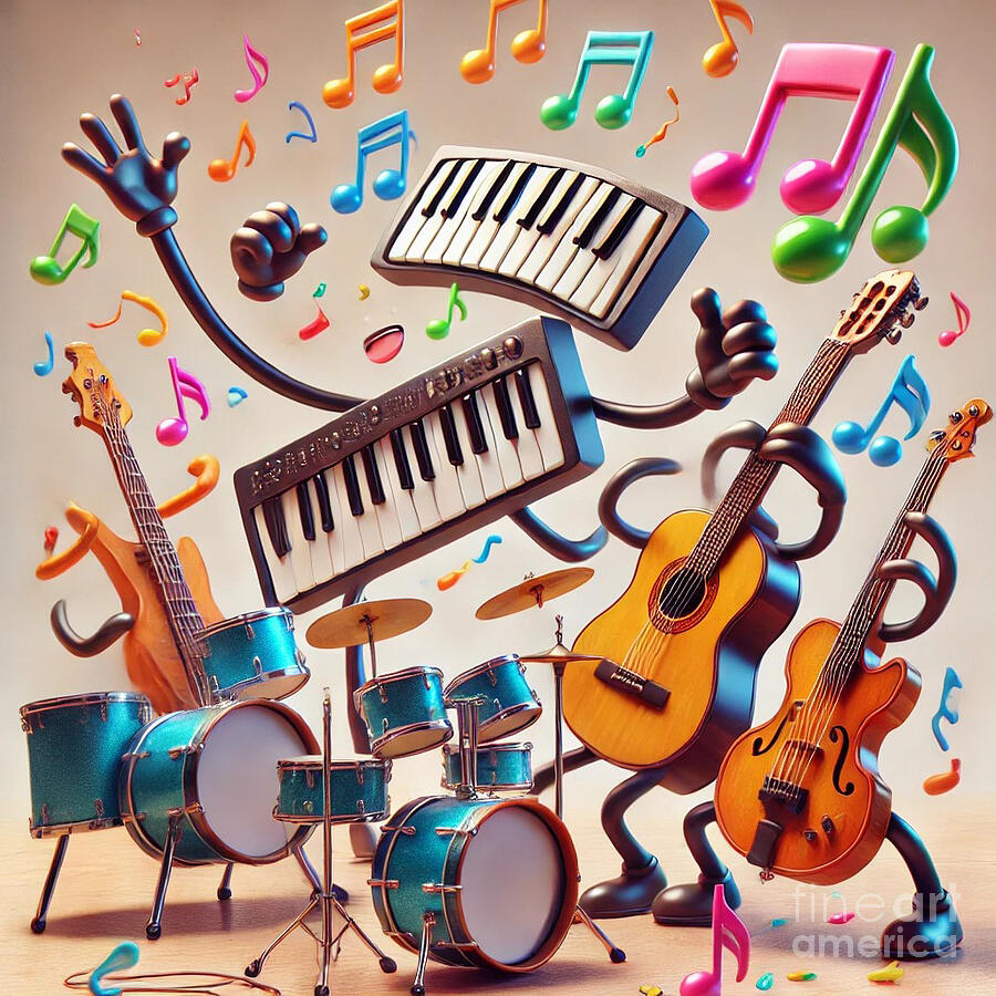 Party Music #4 Digital Art by Steve Mitchell Party Music #4 Digital Art by Steve Mitchell