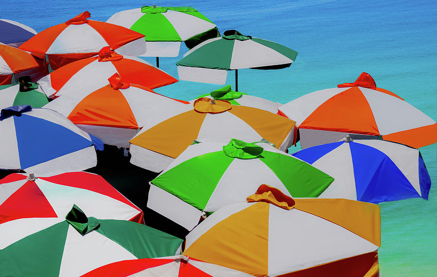 Colorful Patio Umbrellas Photograph by Terry Walsh
