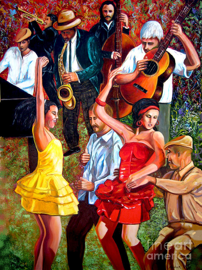 Salsa Painting - Party times by Jose Manuel Abraham Salsa Painting - Party times by Jose Manuel Abraham