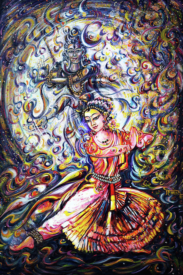 Abstract Painting - Parvati dancing in Shiva devotion  by Harsh Malik