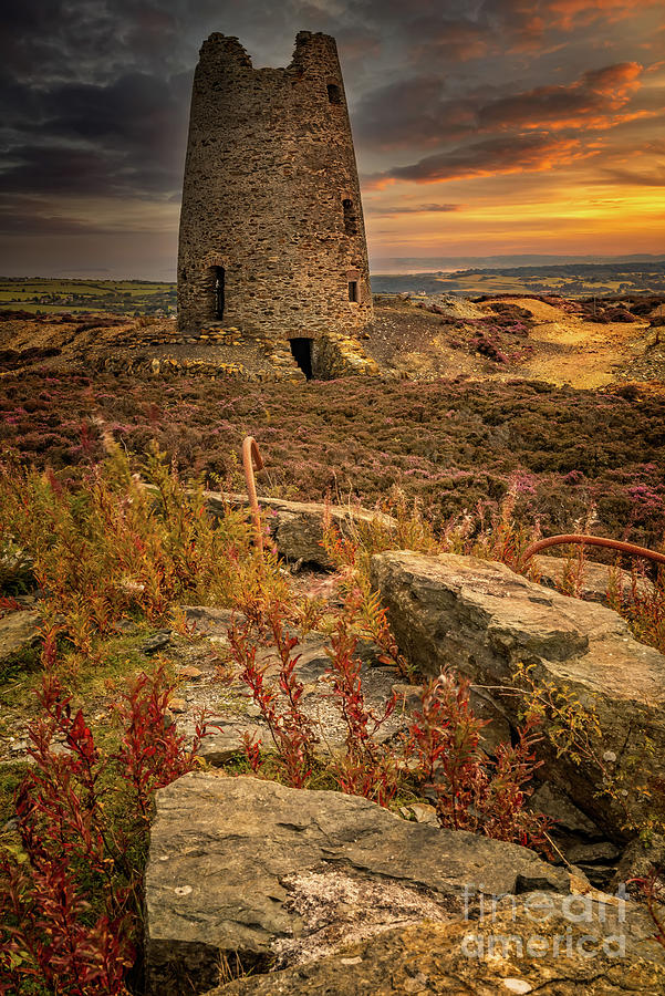 Parys Mountain Windmill Anglesey Wales Photograph by Adrian Evans