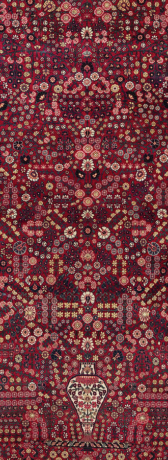 Pashmina Carpet with Gateway-and-Millefleur Pattern Painting by Tony Rubino