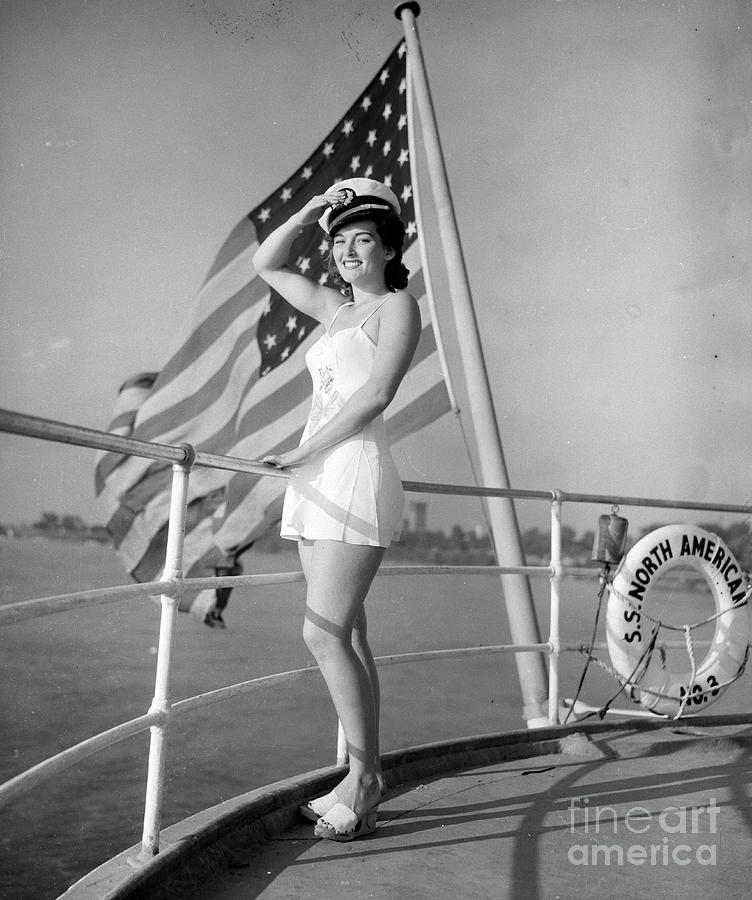 Passenger Aboard The Ss North America 1942 Photograph
