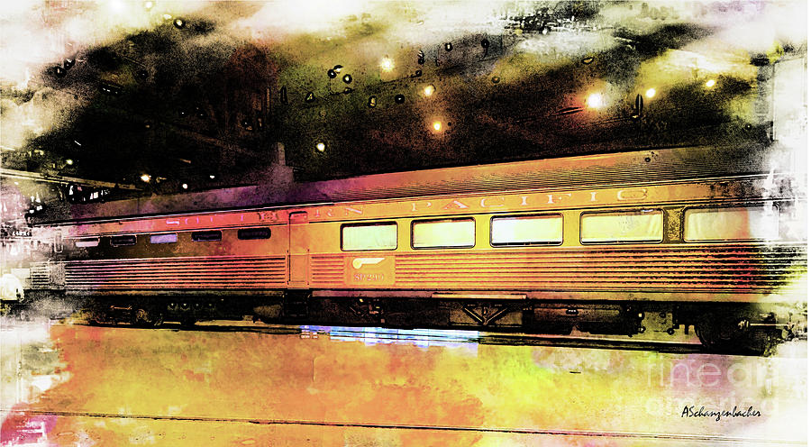 Passenger Car - California State Railroad Museum  Digital Art by Aurelia Schanzenbacher