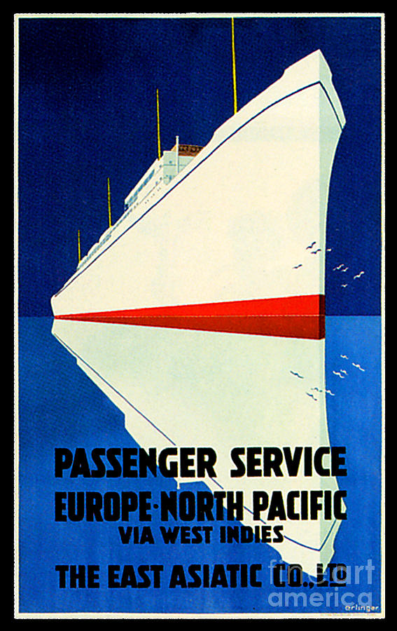 Passenger Service Europe North Pacific Via West Indies The East Asiatic Co Ltd Painting