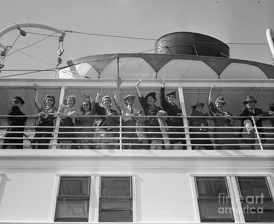 Passengers on the SS North America, 1942 Photograph by The Harrington Collection